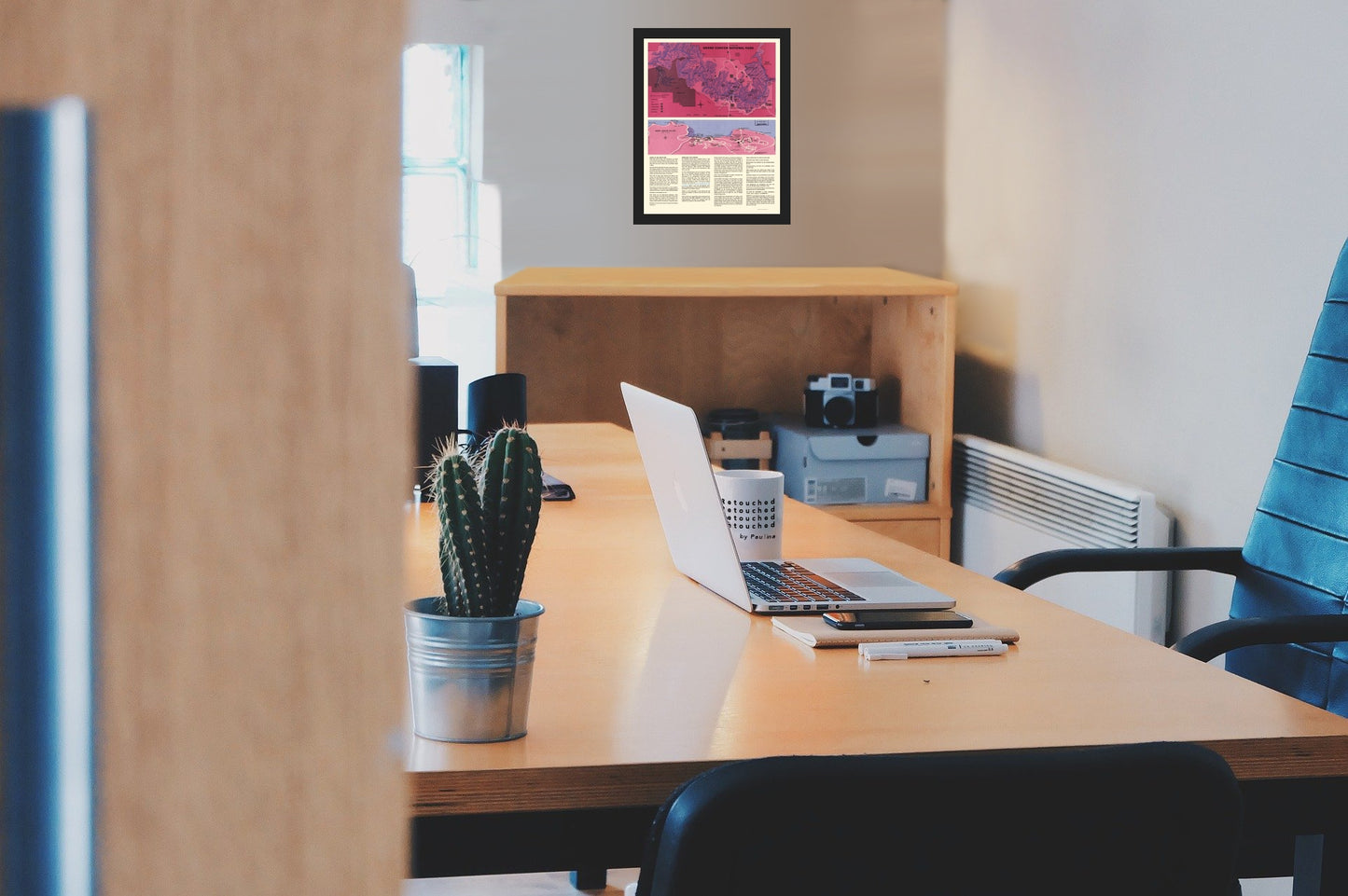 Historic State Map - Grand Canyon South Rim Arizona - US Park Services 1975 - Vintage Wall Art