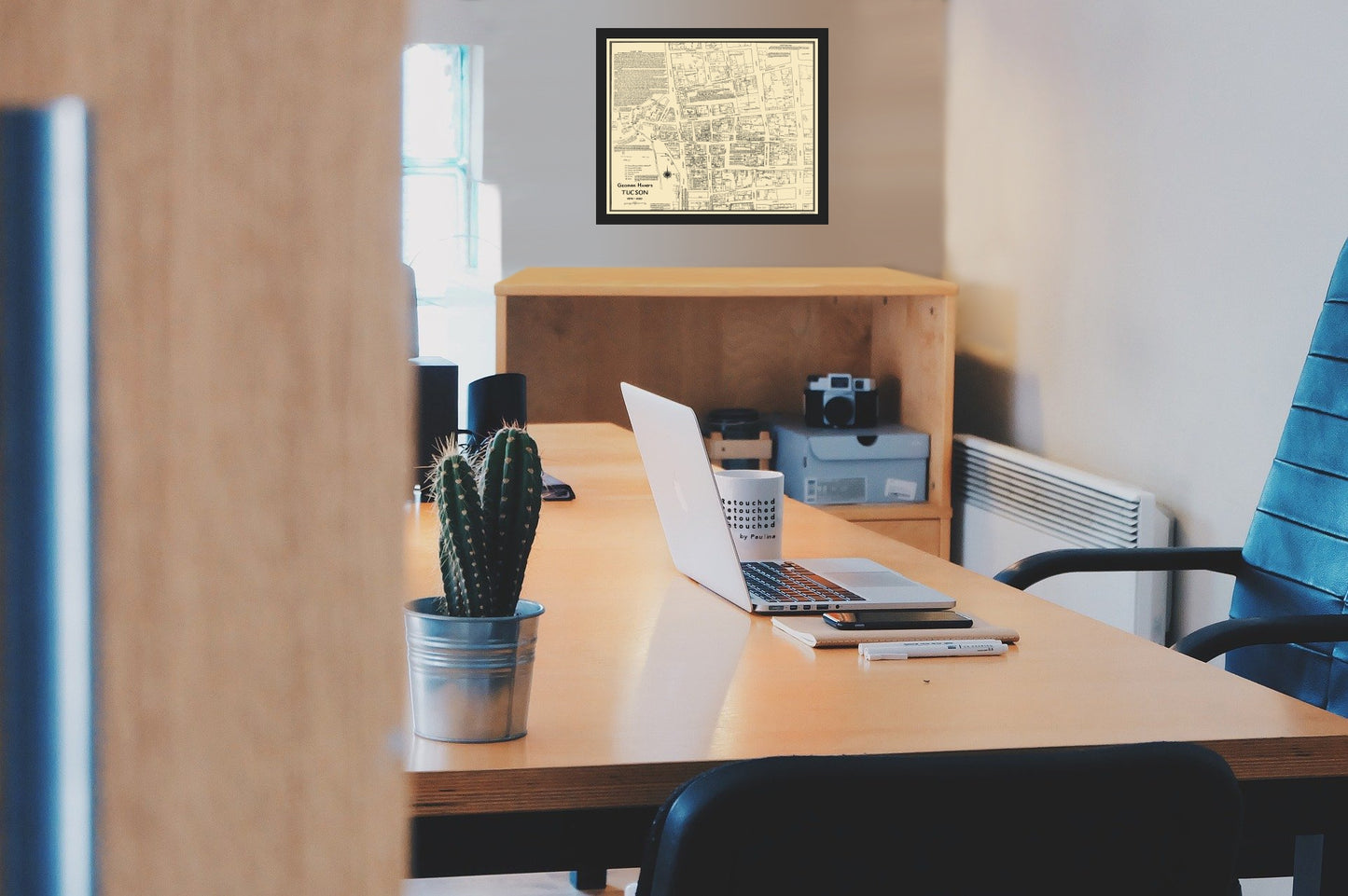 Historic City Map - Tucson Arizona - Hand 1870 - Vintage Wall Art