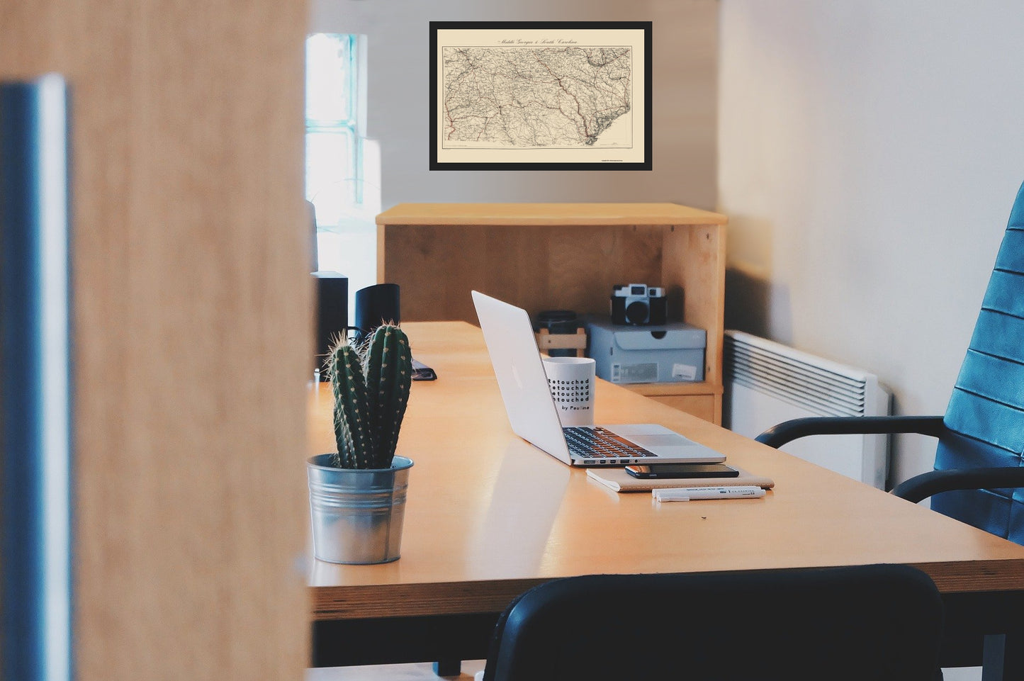 Historical Civil War Map - Georgia Central South Carolina - Bache 1865 - Vintage Wall Art