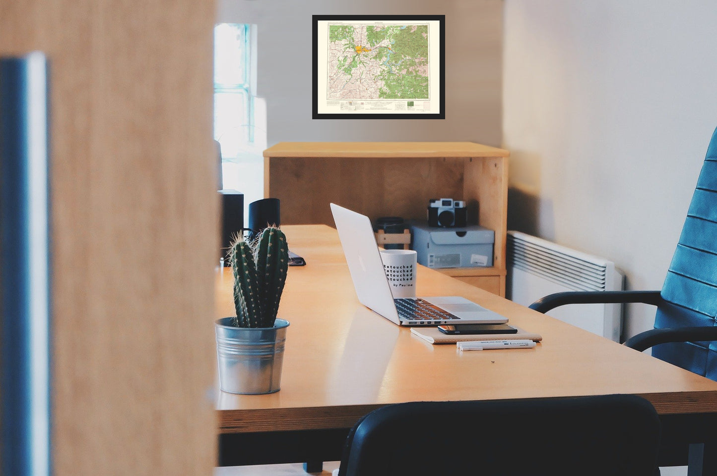 Topographical Map - Spokane Washington Idaho Montana Quad - USGS 1965 - Vintage Wall Art