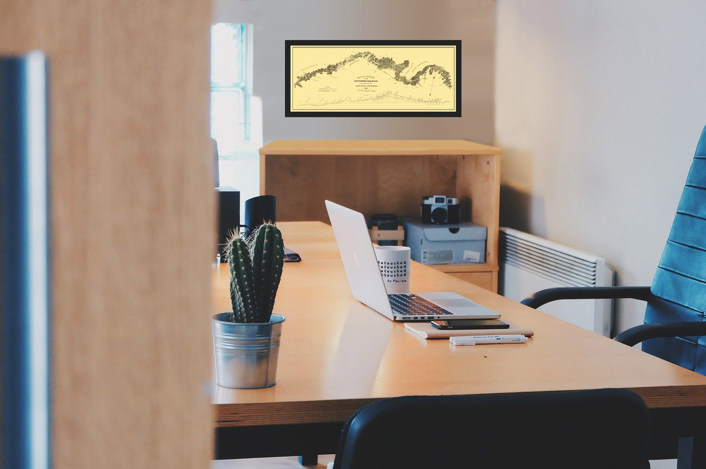 Railroad Map - Gettysburg Railroad - Campbell 1839 - Vintage Wall Art