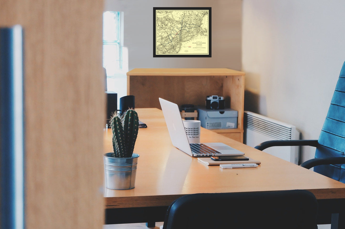 Railroad Map - Delaware and North River Railroad - Colton 1890 - Vintage Wall Art