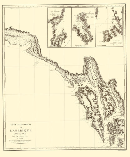 Historic State Map - Alaska Southern Portion No 6 - Vancouver 1800 - 23 x 27.60 - Vintage Wall Art