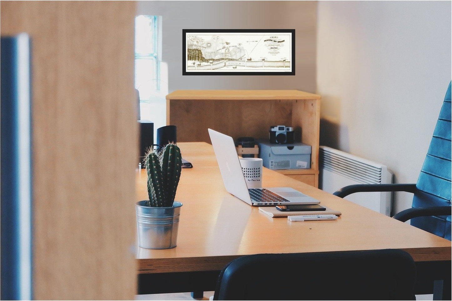 Historic Panoramic View - Hot Springs Arkansas - Hoen 1870 - 61.94 x 23 - Vintage Wall Art