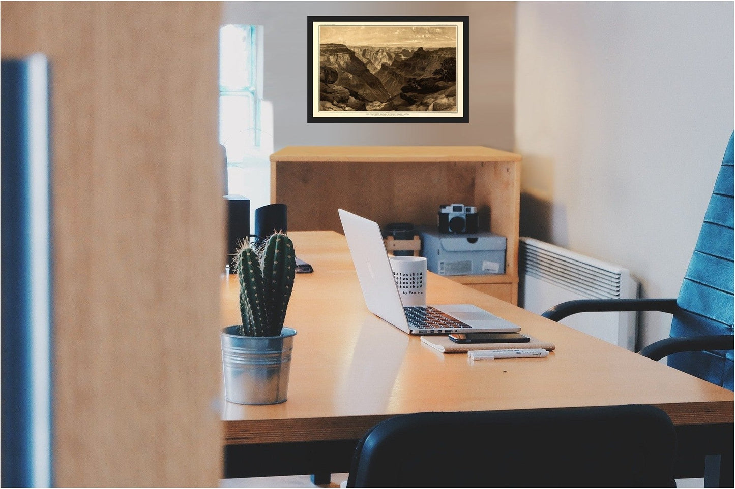 Historic Panoramic View - Arizona Grand Canyon Transept Kaibab - Bien 1882 - 23 x 36.15 - Vintage Wall Art