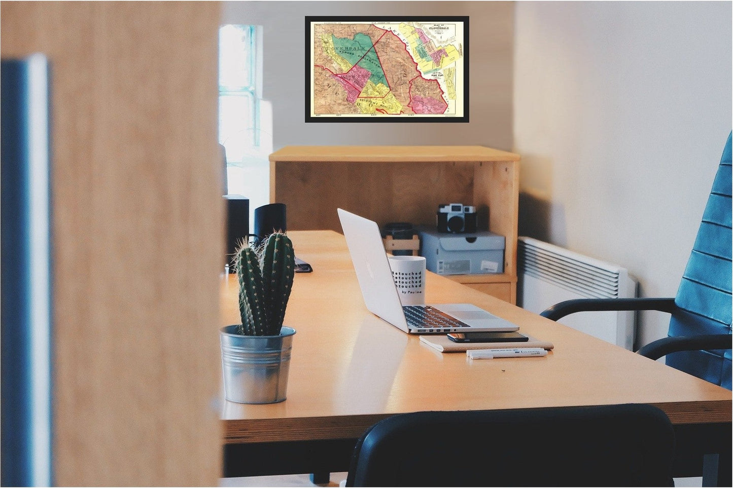 Historic City Map - Cloverdale California Plat - Thompson 1877 - 36.88 x 23 - Vintage Wall Art