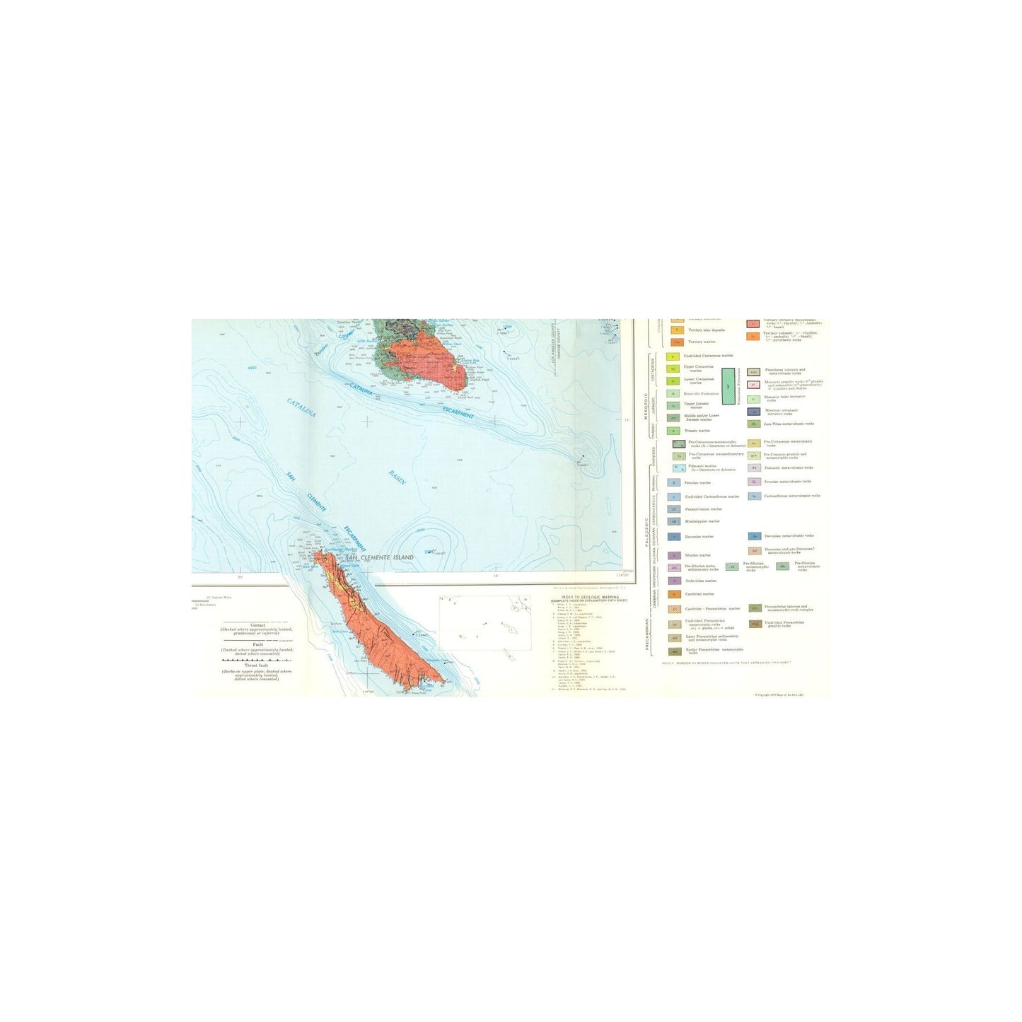 Historic Mine Map - Long Beach California Geologic Sheet - Jennings 1957 - Vintage Wall Art