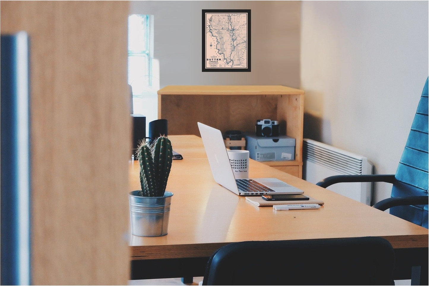 Historic County Map - Sutter County California - Denny 1913 - 23 x 30.19 - Vintage Wall Art