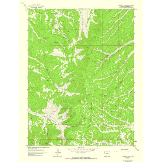 Topographical Map - Calamity Ridge Colorado Quad - USGS 1962 - 23 x 29.87 - Vintage Wall Art
