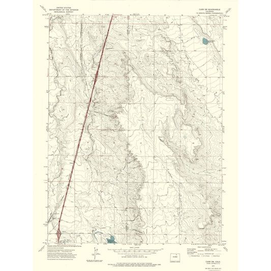 Topographical Map - Carr Southwest Colorado Quad - USGS 1972 - 23 x 30.38 - Vintage Wall Art