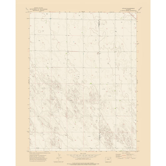 Topographical Map - Otis Southeast Colorado Quad - USGS 1972 - 23 x 28.30 - Vintage Wall Art