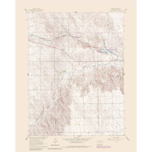 Topographical Map - Robb Colorado Quad - USGS 1961 - 23 x 28.85 - Vintage Wall Art