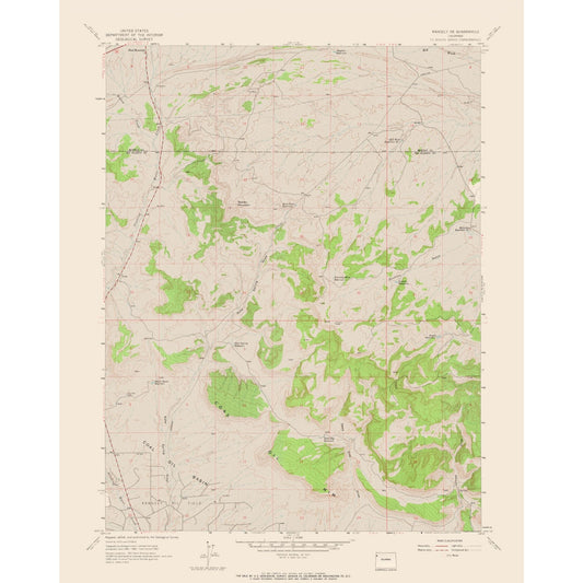 Topographical Map - Rangely Colorado Quad - USGS 1962 - 23 x 28.88 - Vintage Wall Art