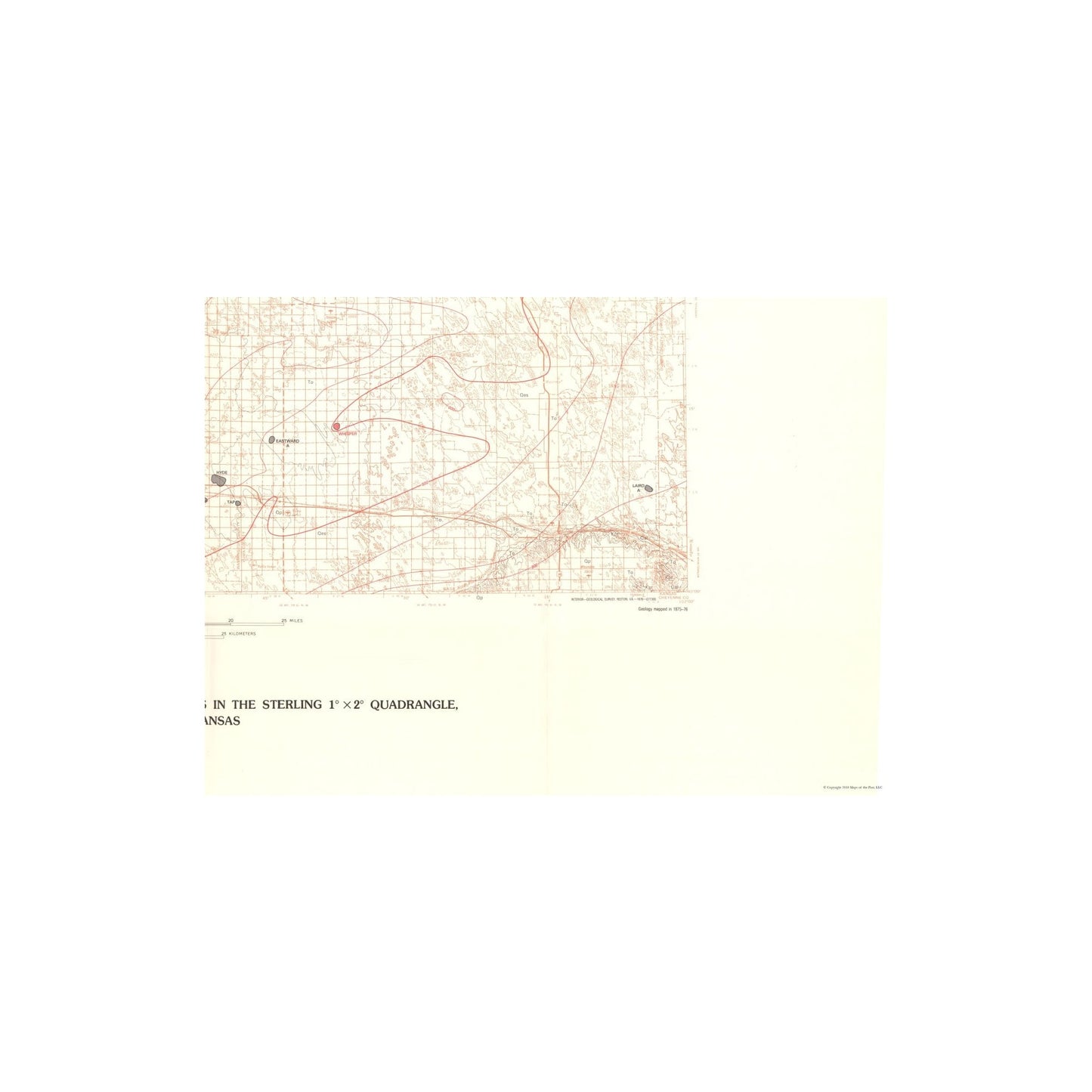 Historic Mine Map - Sterling Quad of Structure Oil Gas Fields - Scott 1978 - Vintage Wall Art