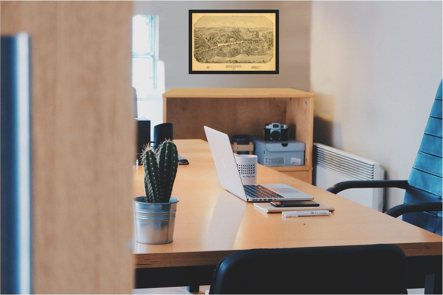 Historic Panoramic View - Madison Connecticut - Bailey 1881 - 33.37 x 23 - Vintage Wall Art