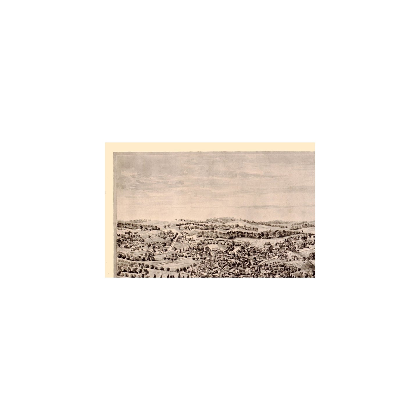 Historic Panoramic View - Terryville Connecticut - Norris 1894 - 35.72 x 23 - Vintage Wall Art