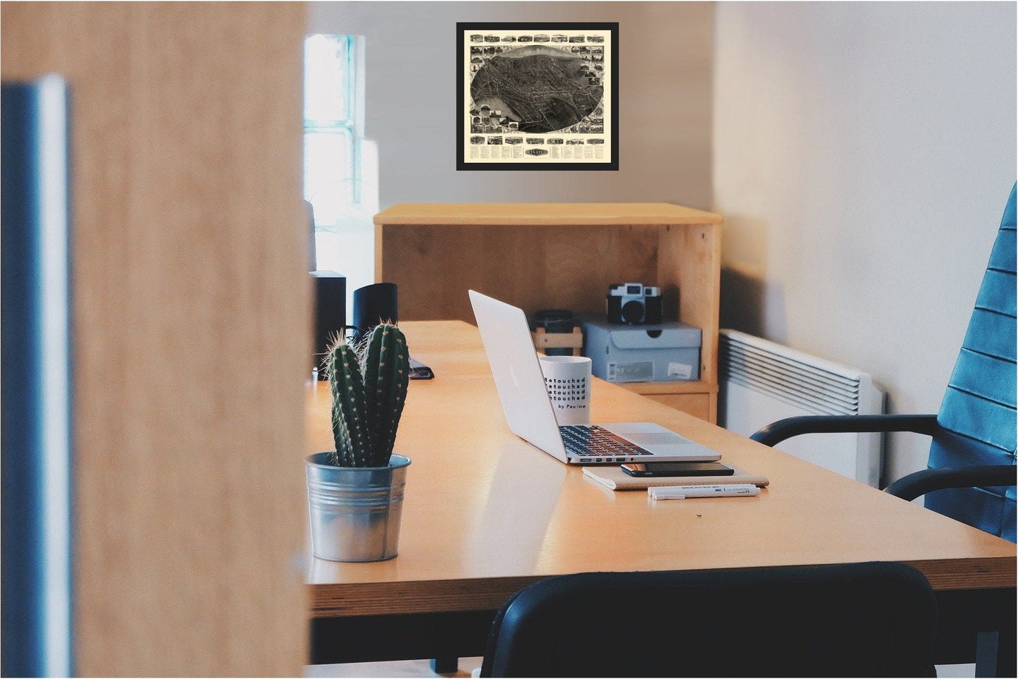 Historic Panoramic View - Winsted Connecticut - Bailey 1908 - 25.55 x 23 - Vintage Wall Art