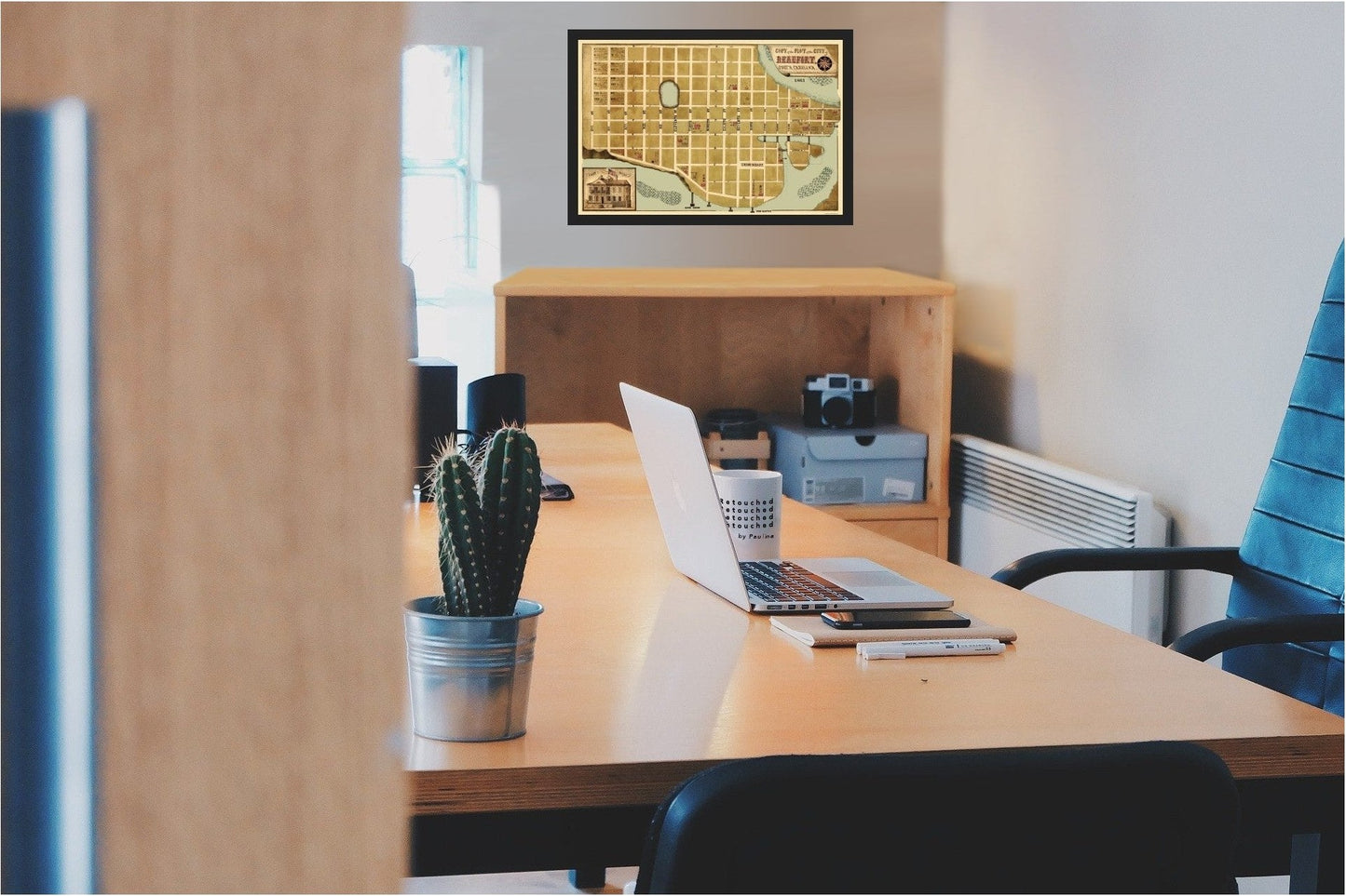 Historical Civil War Map - Beaufort South Carolina - Schelten 1861 - 34.81 x 23 - Vintage Wall Art