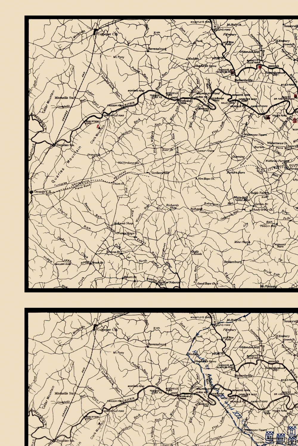 Historical Civil War Map - Chancellorsville Virginia Battle - 1863 - 23 x 34.36 - Vintage Wall Art