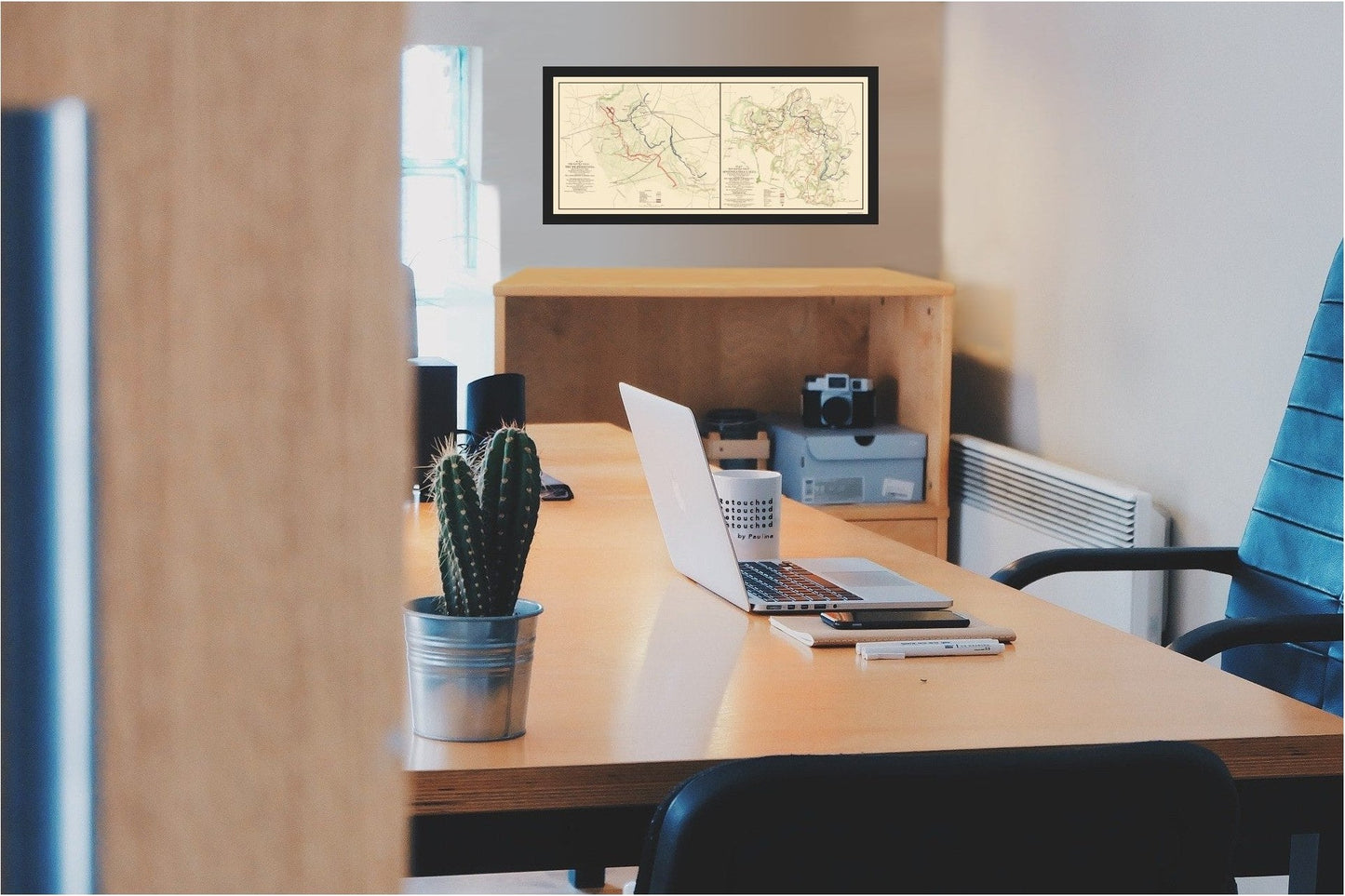 Historical Civil War Map - Spotsylvania Wilderness Battlefields - 1864 - 52.69 x 23 - Vintage Wall Art