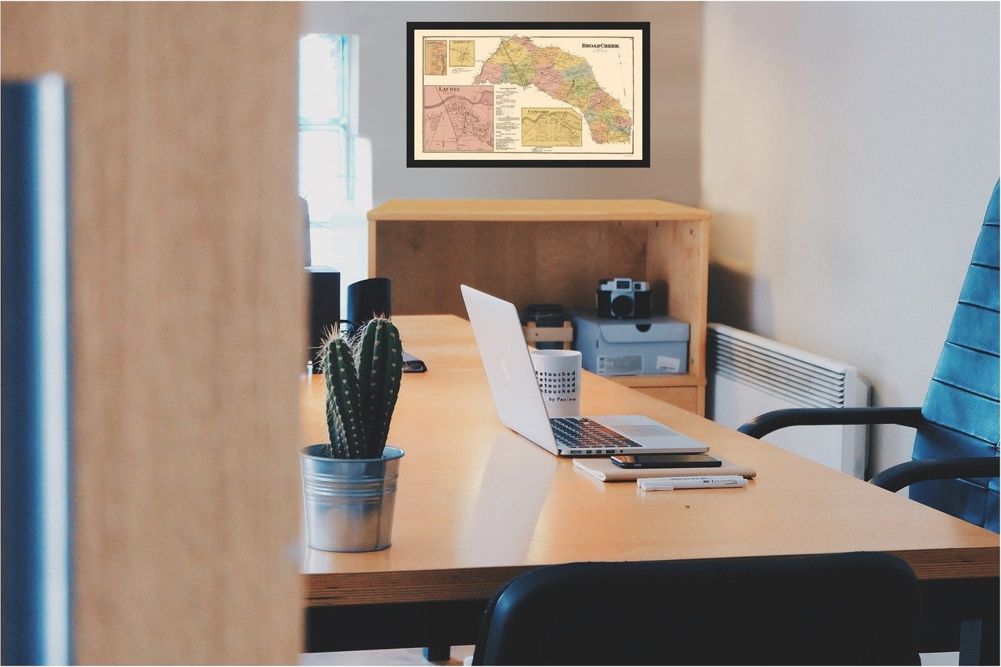 Historic City Map - Broad Creek Laurel Concord Delaware - Beers 1868 - 23 x 40.35 - Vintage Wall Art