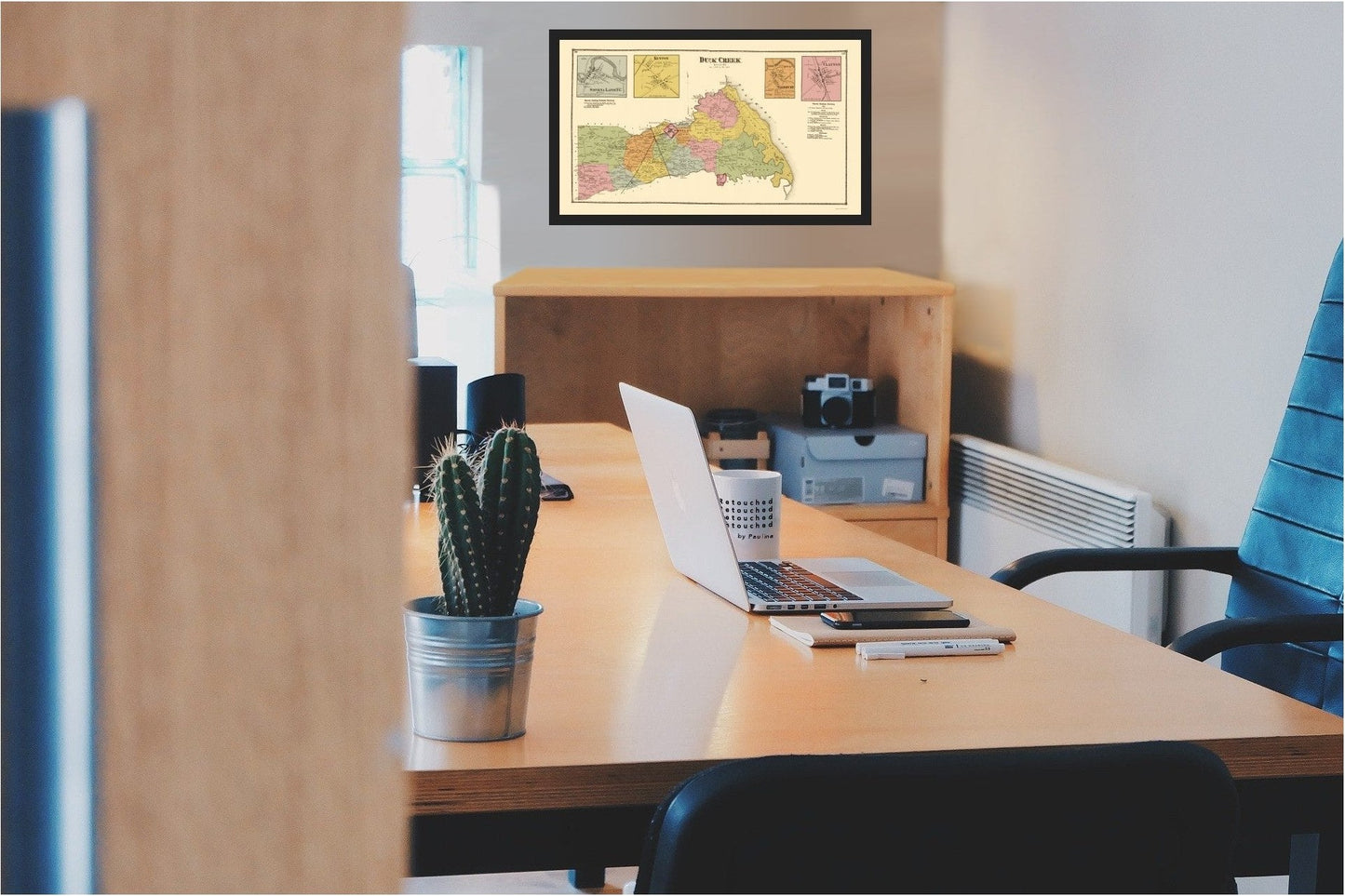 Historic City Map - Duck Creek Smyrna Landing Kenton Delaware - Beers 1868 - 23x39 - Vintage Wall Art