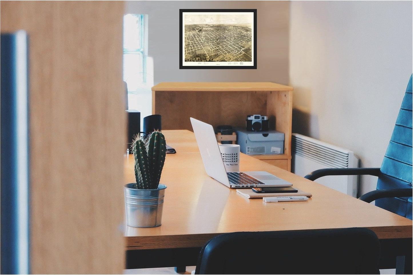 Historic Panoramic View - Bloomington Illinois - Ruger 1867 - 23 x 30.50 - Vintage Wall Art