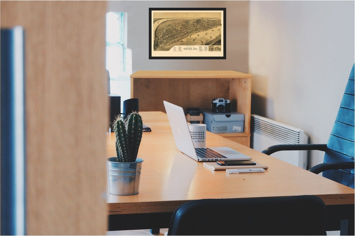 Historic Panoramic View - Cairo Illinois - Wellge 1888 - 23 x 35.80 - Vintage Wall Art