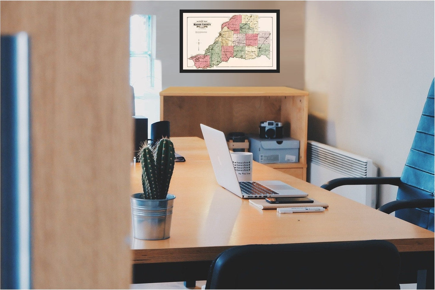 Historic County Map - Mason County Illinois - Ogle 1891 - 23 x 38.06 - Vintage Wall Art