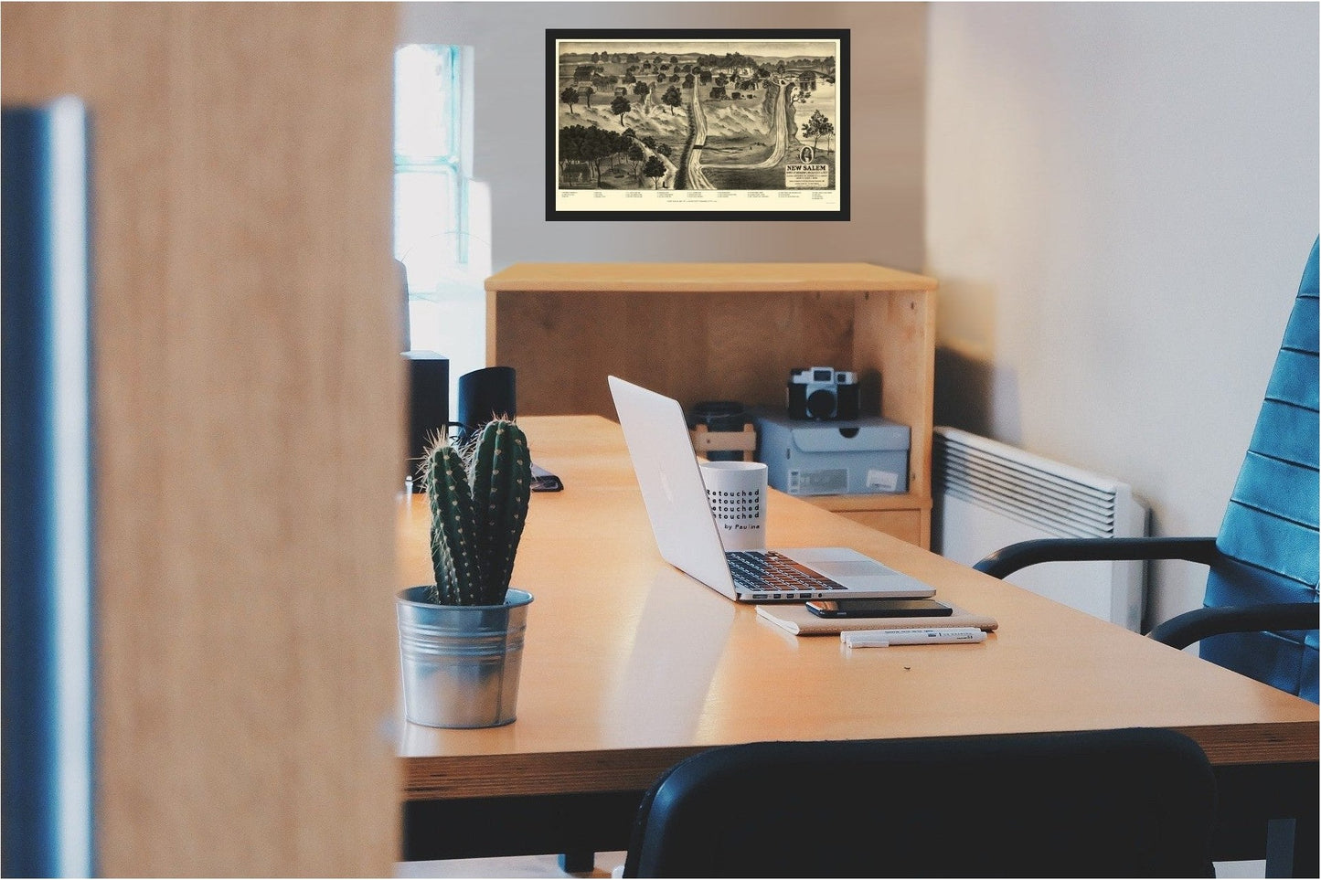 Historic Panoramic View - New Salem Illinois - Onstott 1909 - 23 x 38.09 - Vintage Wall Art