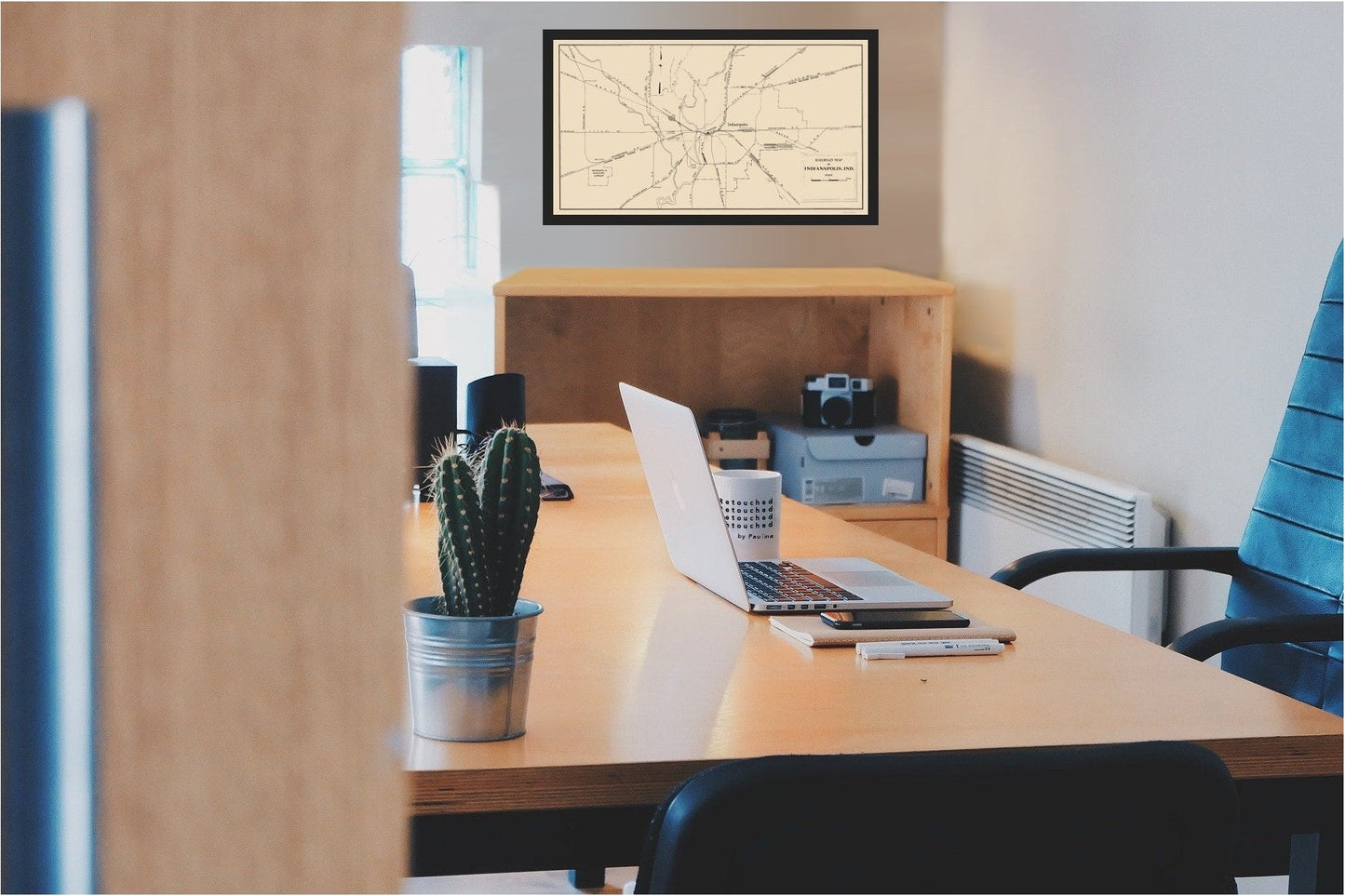 Railroad Map - Indianapolis Indiana Railroad - Monon Railway 1950 - 23 x 41 - Vintage Wall Art