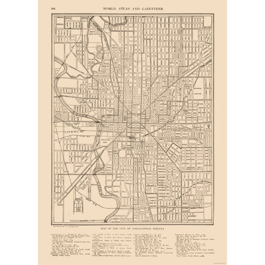 Historic City Map - Indianapolis  Indiana - Reynold 1921 - 23 x 32.26 - Vintage Wall Art