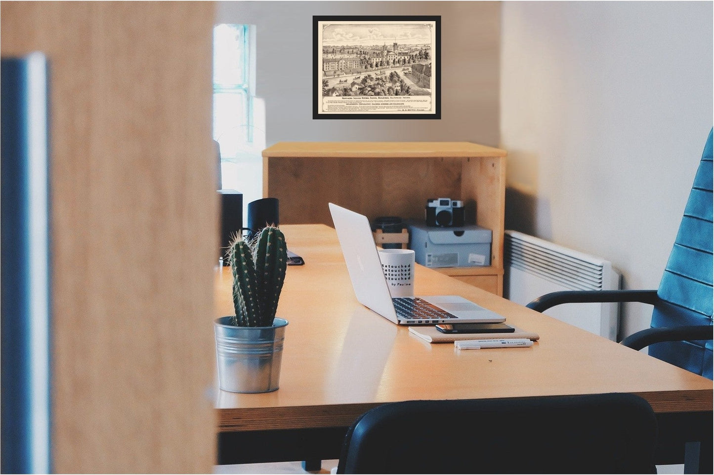 Historic Panoramic View - Normal School Buildings Valparaiso Indiana - Baskin 1876 - 23 x 29.16 - Vintage Wall Art