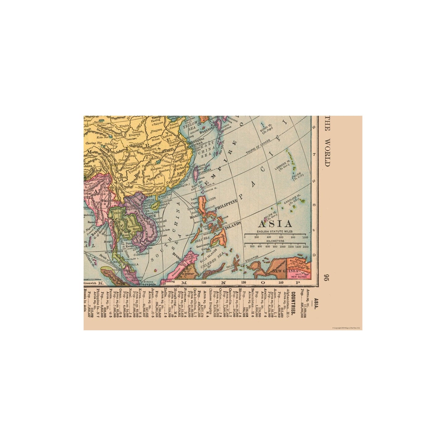 Historic Map - Asia - Hammond 1910 - 29.86 x 23 - Vintage Wall Art