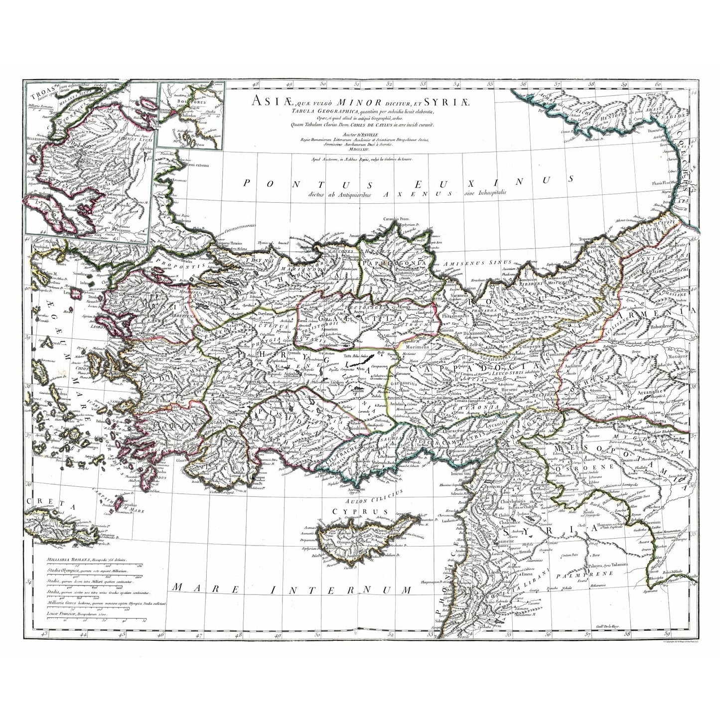 Historic Map - Asia Minor Syria - D'Anville 1799 - 27.90 x 23 - Vintage Wall Art