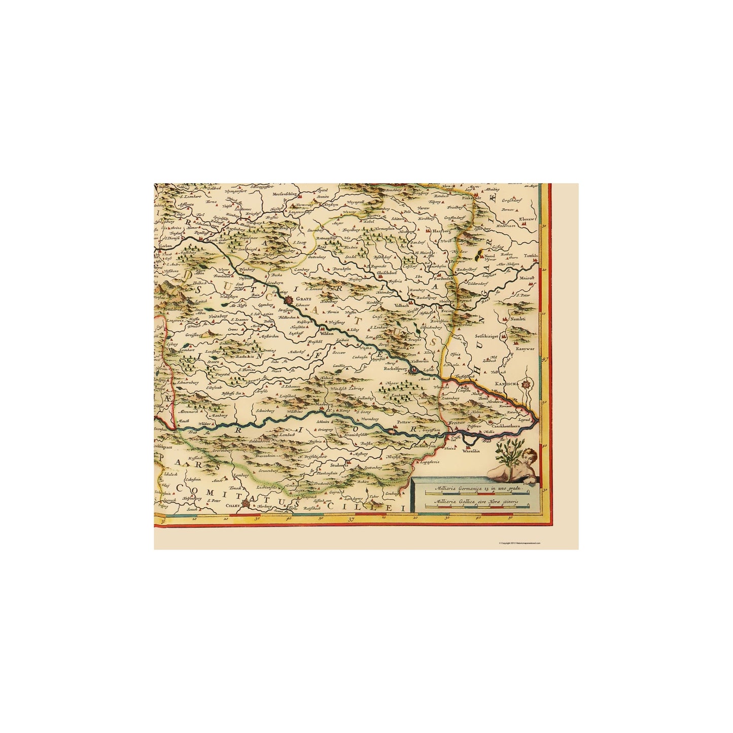 Historic Map - Austria - De Wit 1688 - 23 x 26.67 - Vintage Wall Art