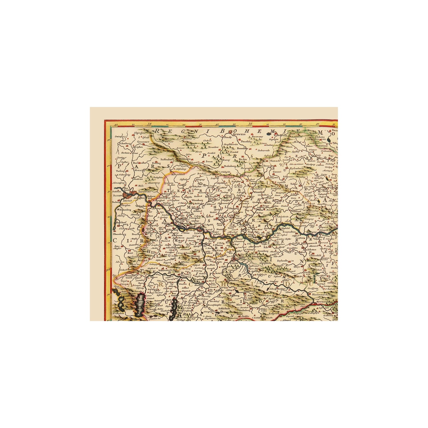 Historic Map - Austria - De Wit 1688 - 23 x 26.67 - Vintage Wall Art