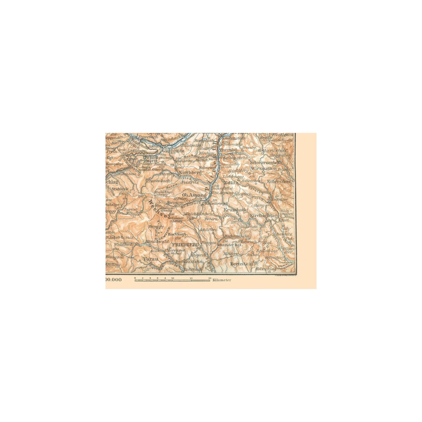 Historic Map - Murtal Austria Vicinity - Baedeker 1896 - 31.09 x 23 - Vintage Wall Art