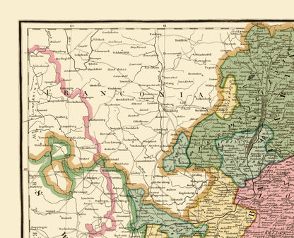 Historic Map - Bavaria Germany - Hamilton 1831 - 23 x 28.36 - Vintage Wall Art