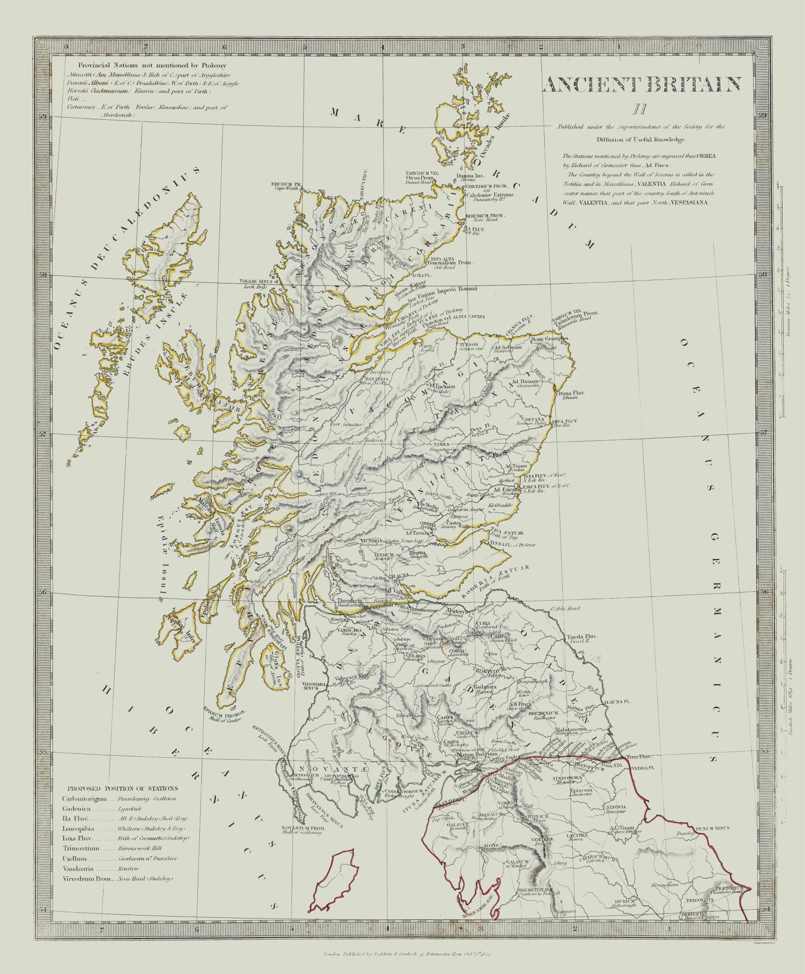 Historic Map - Britain Ancient Terrain - Baldwin 1830 - 23 x 27.85 - V 