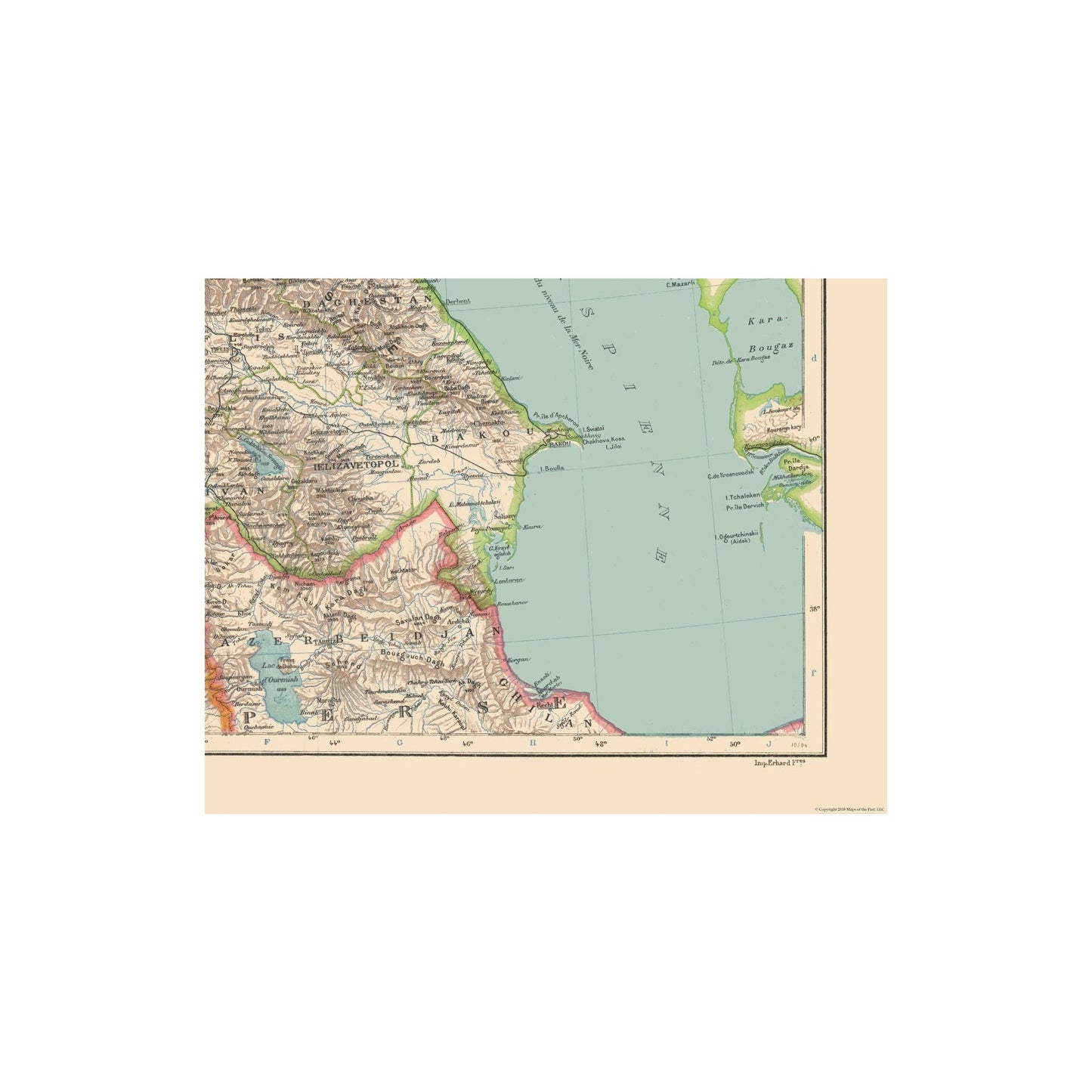 Historic Map - Russia - Schrader 1908 - 29.30 x 23 - Vintage Wall Art