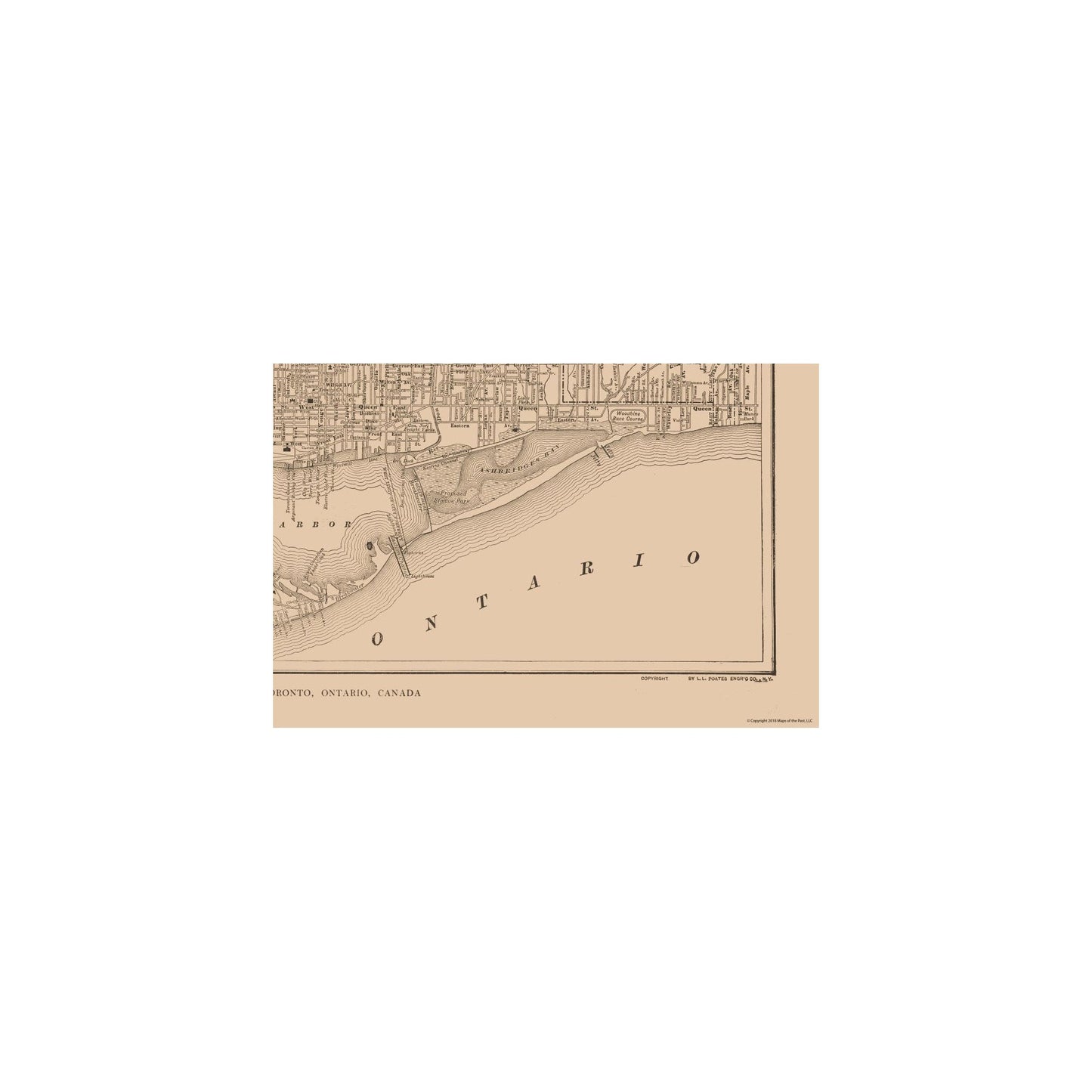 Historic Map - Toronto Canada - Reynold 1921 - 34.49 x 23 - Vintage Wall Art