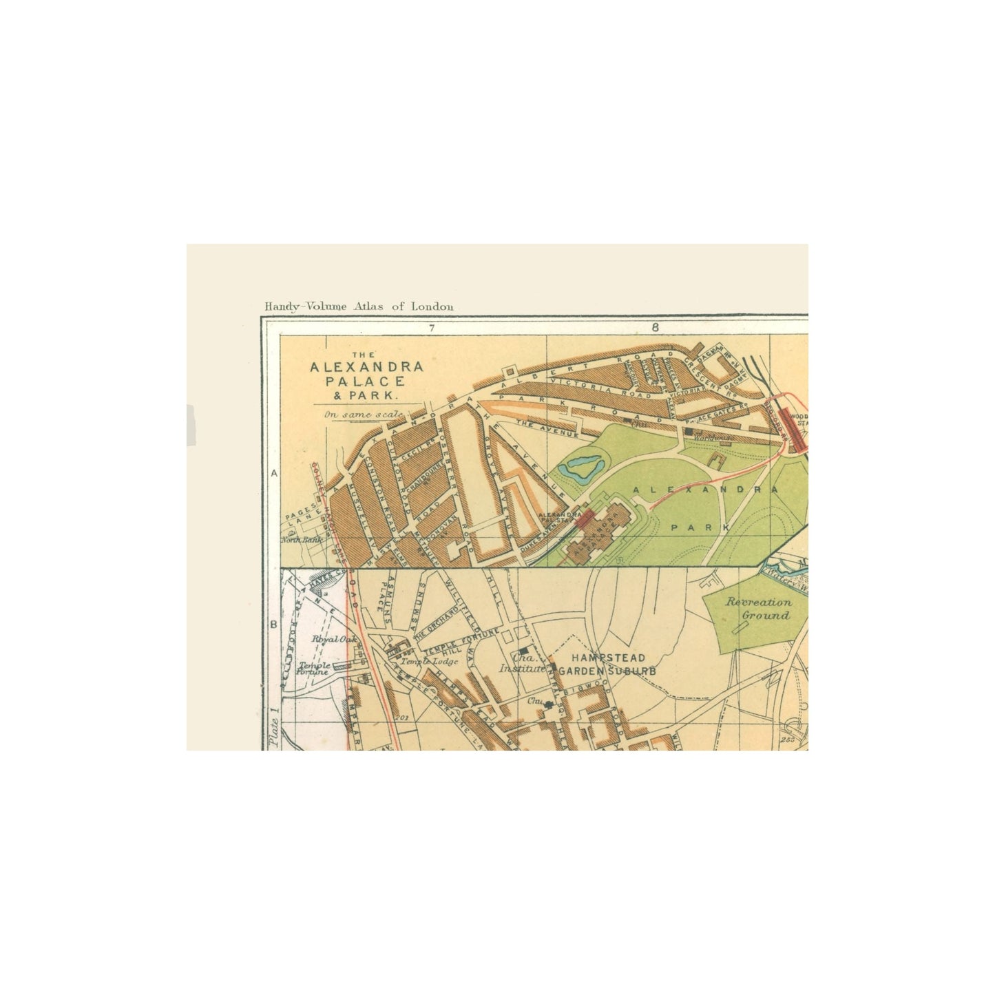 Historic Map - Alexandra Palace England - Philip 1904 - 29.76 x 23 - Vintage Wall Art