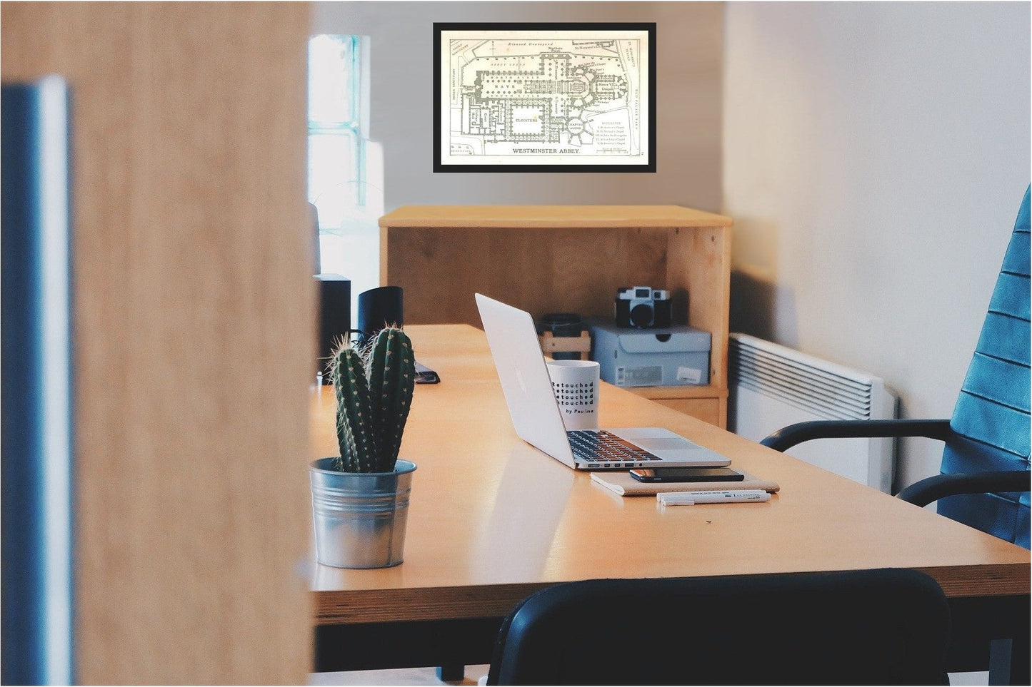 Historic Map - Westminster Abbey England - Philip 1904 - 35.55 x 23 - Vintage Wall Art