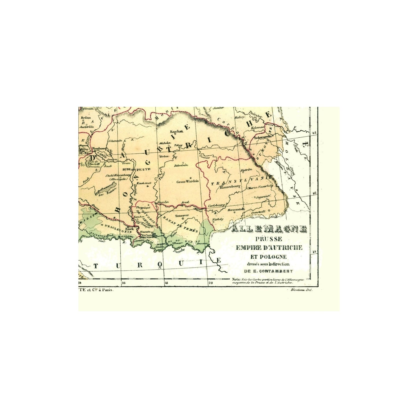 Historic Map - Germany Prussia Poland Austria - Cortambert 1880 - 29.40 x 23 - Vintage Wall Art