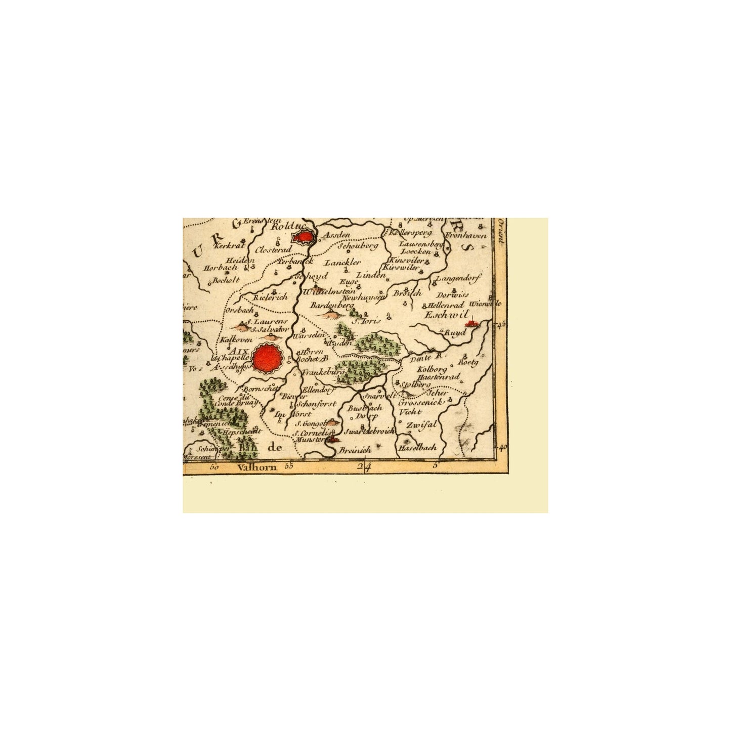 Historic Map - Germany Netherlands Border - Robert 1748 - 28.44 x 23 - Vintage Wall Art