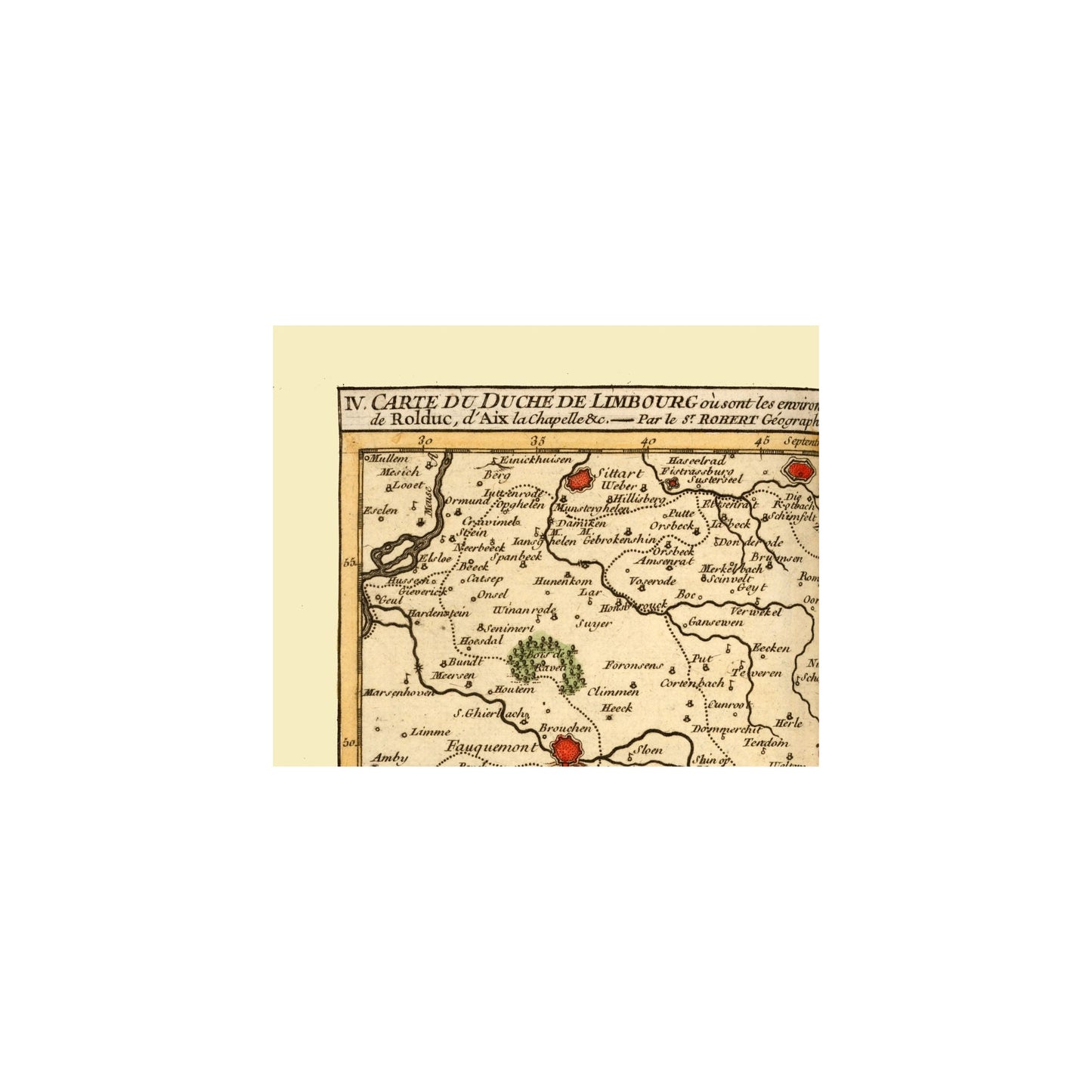 Historic Map - Germany Netherlands Border - Robert 1748 - 28.44 x 23 - Vintage Wall Art