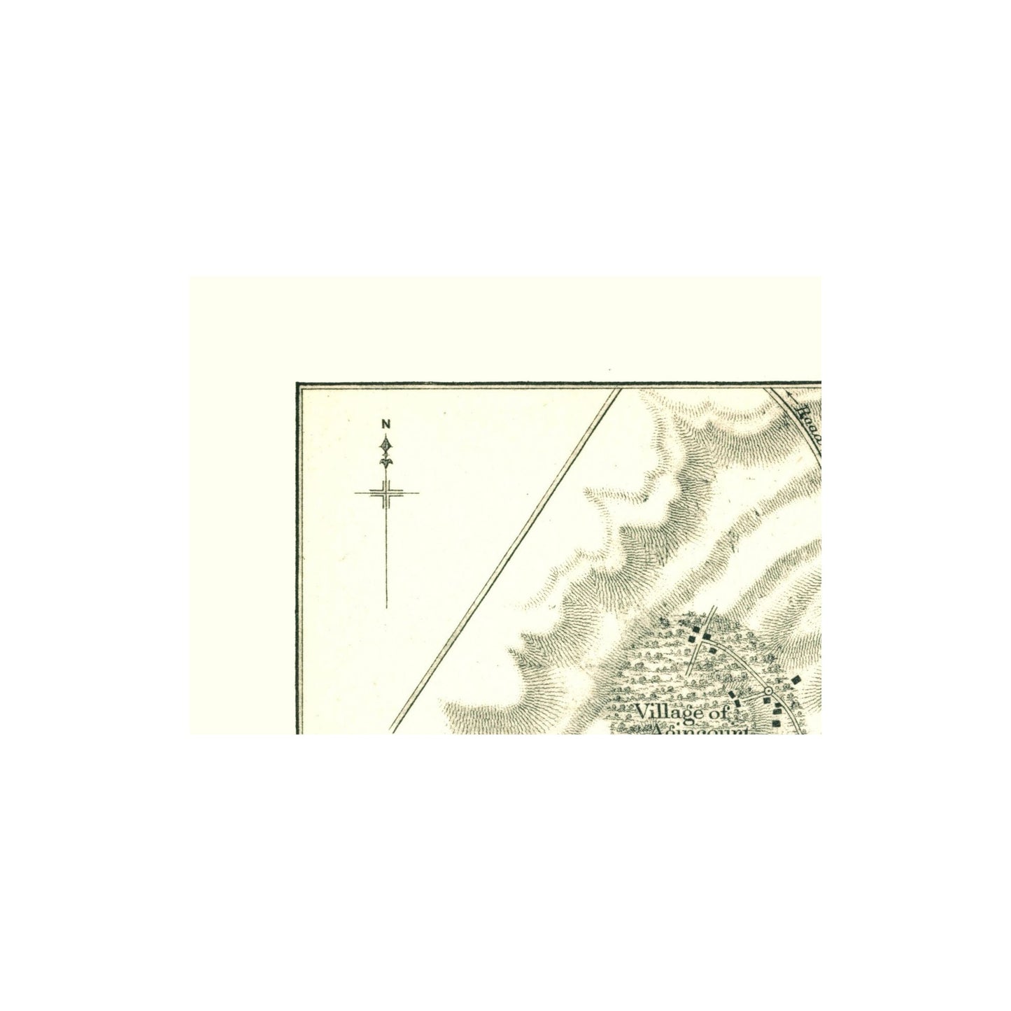 Historic War Map - Agincourt Battle 1415 France - Gardiner 1902 - 23 x 38.74 - Vintage Wall Art