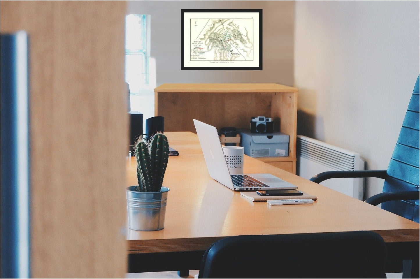 Historic War Map - Agincourt Battle 1415 France - Gardiner 1902 - 23 x 38.74 - Vintage Wall Art