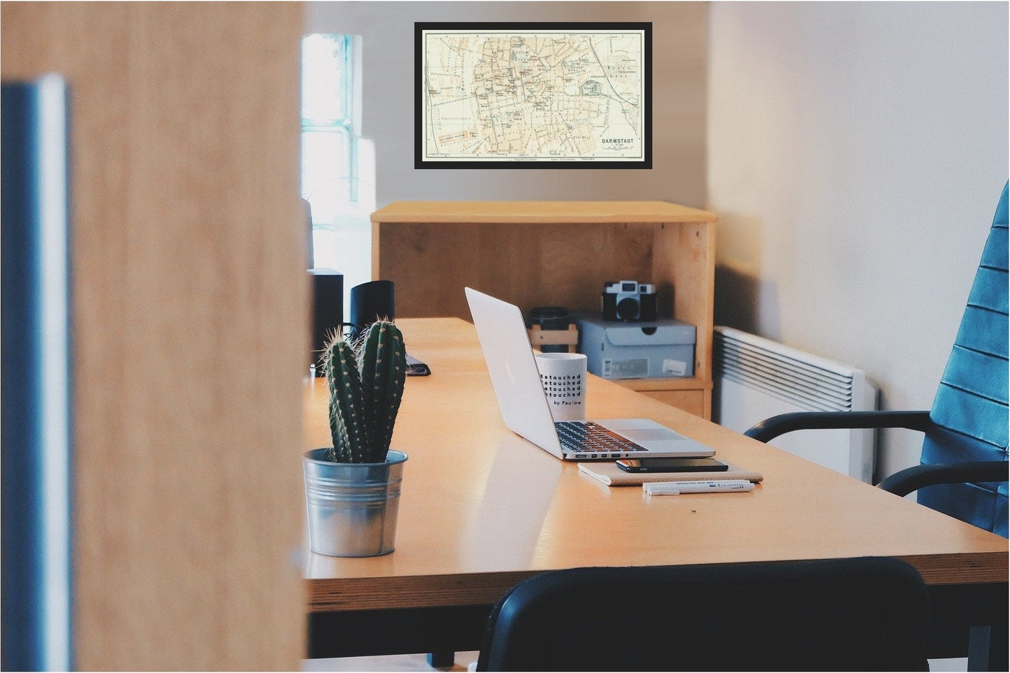 Historic Map - Darmstadt Germany - Baedeker 1914 - 38.92 x 23 - Vintage Wall Art